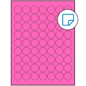 1" Fluorescent Pink Circular Sheet Labels - Removable Adhesive