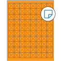 1" x 1" Fluorescent Orange Square Sheet Labels - Removable Adhesive