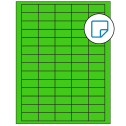 1.5" x 0.75" Fluorescent Green Rectangular Sheet Labels - Removable Adhesive