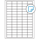 1.5" x 0.75" White Rectangular Sheet Labels - Removable Adhesive