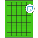 1.5" x 1" Fluorescent Green Rectangular Sheet Labels - Removable Adhesive
