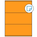 8.5" x 3.5" Fluorescent Orange Rectangular Sheet Labels - Removable Adhesive