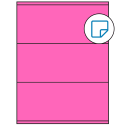 8.5" x 3.5" Fluorescent Pink Rectangular Sheet Labels - Removable Adhesive