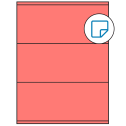8.5" x 3.5" Fluorescent Red Rectangular Sheet Labels - Removable Adhesive