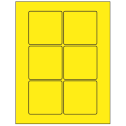 3" x 3" Fluorescent Yellow Square Sheet Labels