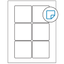 3" x 3" White Square Sheet Labels - Removable Adhesive