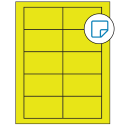 3.5" x 2" Fluorescent Yellow Rectangular Sheet Labels - Removable Adhesive