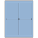 3.75" x 4.75" Pastel Blue Rectangular Sheet Labels