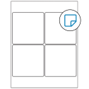 4" x 4" White Square Sheet Labels - Removable Adhesive