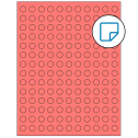 0.5" Fluorescent Red Circular Sheet Labels - Removable Adhesive