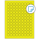 0.75" Fluorescent Yellow Circular Sheet Labels - Removable Adhesive