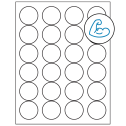 1.666" White Circular Sheet Labels - Ultra Aggressive Adhesive