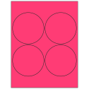 4" Fluorescent Pink Circular Sheet Labels
