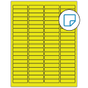 1.9375" x 0.5" Fluorescent Yellow Rectangular Sheet Labels - Removable Adhesive