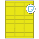 2.625" x 1.25" Fluorescent Yellow Rectangular Sheet Labels - Removable Adhesive