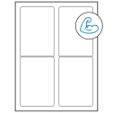 3.5" x 5" White Rectangular Sheet Labels (4-UP) - Ultra Aggressive Adhesive
