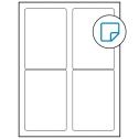 3.5" x 5" White Rectangular Sheet Labels (4-UP) - Removable Adhesive