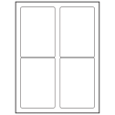 3.5" x 5" White Rectangular Sheet Labels (4-UP)