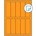 1.5" x 4.75" Fluorescent Orange Rectangular Sheet Labels - Removable Adhesive