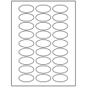 2" x 1" White Polyester Oval Sheet Labels