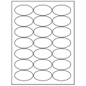 2.5" x 1.375" White Vinyl Drum Oval Sheet Labels