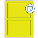 7" x 4.5" Fluorescent Yellow Rectangular Sheet Labels - Removable Adhesive