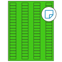 1.125" x 0.5" Fluorescent Green Rectangular Sheet Labels - Removable Adhesive