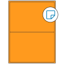 8.4375" x 5.4531" Fluorescent Orange Rectangular Sheet Labels - Removable Adhesive