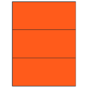 8.5" x 3.666" Fluorescent Red Rectangular Sheet Labels