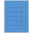 1.5" x 1.5" Fluorescent Blue Square Sheet Labels