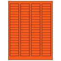 1.7225" x 0.5" Fluorescent Red Rectangular Sheet Labels