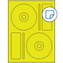 4.656" x 4.656" Fluorescent Yellow Sheet Labels - Removable Adhesive