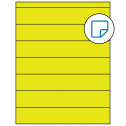 8.5" x 1.5" Fluorescent Yellow Rectangular Sheet Labels - Removable Adhesive