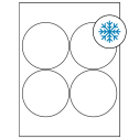 3.9375" White Circular Sheet Labels - Freezer Grade Adhesive