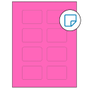 2.6" x 1.77" Fluorescent Pink Rectangular Sheet Labels - Removable Adhesive