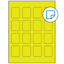 1.5" x 1.875" Fluorescent Yellow Rectangular Sheet Labels - Removable Adhesive