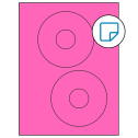 4.65" Fluorescent Pink Circular Sheet Labels - Removable Adhesive