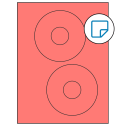 4.65" Fluorescent Red Circular Sheet Labels - Removable Adhesive