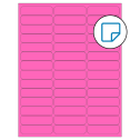 2.625" x 0.75" Fluorescent Pink Rectangular Sheet Labels - Removable Adhesive