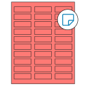 2.25" x 0.75" Fluorescent Red Rectangular Sheet Labels - Removable Adhesive