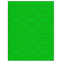2.375" x 1.4375" Fluorescent Green Oval Sheet Labels