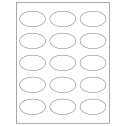 2.375" x 1.4375" White Oval Sheet Labels