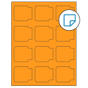 2.38" x 2" Fluorescent Orange Sheet Labels - Removable Adhesive