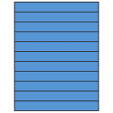 8.5" x 1" Fluorescent Blue Rectangular Sheet Labels