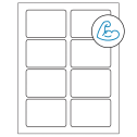 3.375" x 2.33" White Rectangular Sheet Labels - Ultra Aggressive Adhesive
