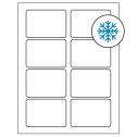 3.375" x 2.33" White Rectangular Sheet Labels - Freezer Grade Adhesive