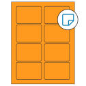 3.375" x 2.33" Fluorescent Orange Rectangular Sheet Labels - Removable Adhesive