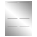 3.375" x 2.33" Silver Foil Rectangular Sheet Labels