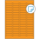 1.75" x 0.5" Fluorescent Orange Rectangular Sheet Labels (80-UP) - Removable Adhesive