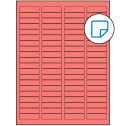 1.75" x 0.5" Fluorescent Red Rectangular Sheet Labels (80-UP) - Removable Adhesive